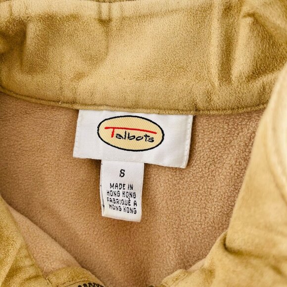 Sleeveless Beige Vest Talbots Size Small Faux Suede Women's Outerwear - Picture 2 of 5